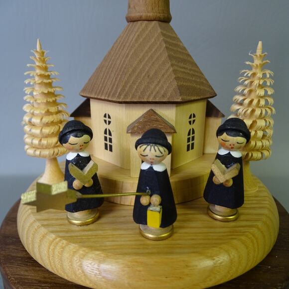 Music Box Erzgebirgische Volkskunst Seiffen Church Carolers Germany - Picture 2 of 5